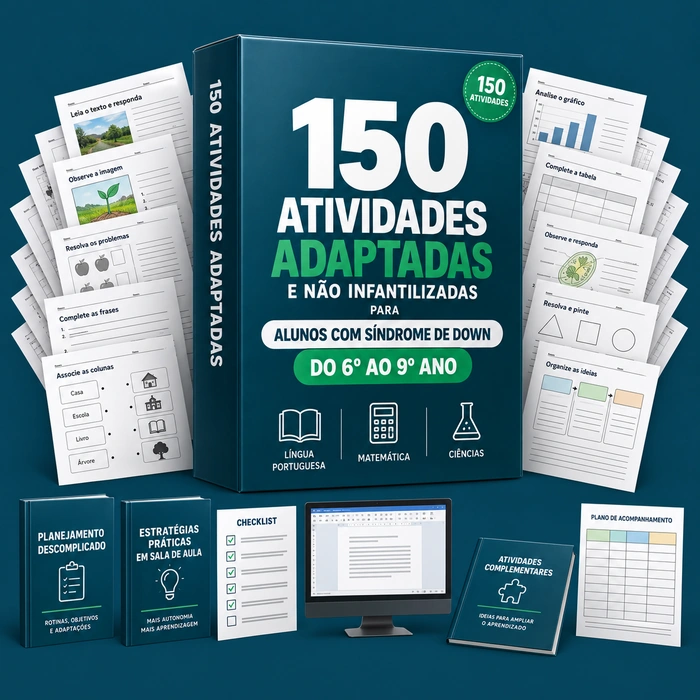 Pastas das sete áreas do material, separadas por matéria, ano e nível de apoio